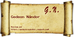 Gedeon Nándor névjegykártya